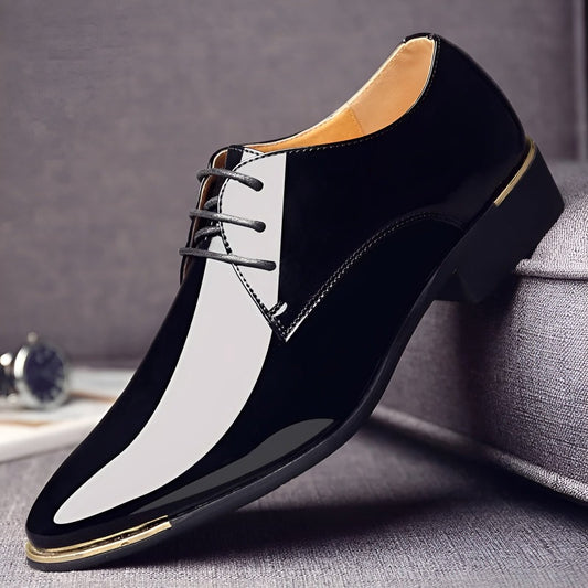 Gold-Tipped Plain Toe Oxfords