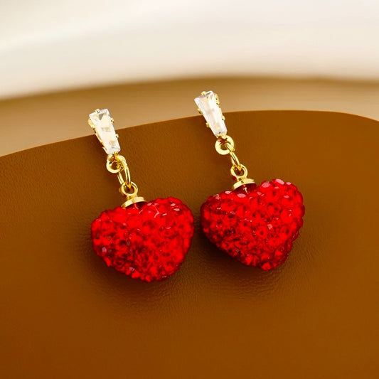 Heart Gemstone Stud Earrings