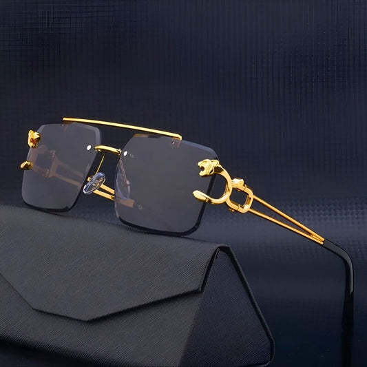 Gold Jaguar-Framed Sunglasses
